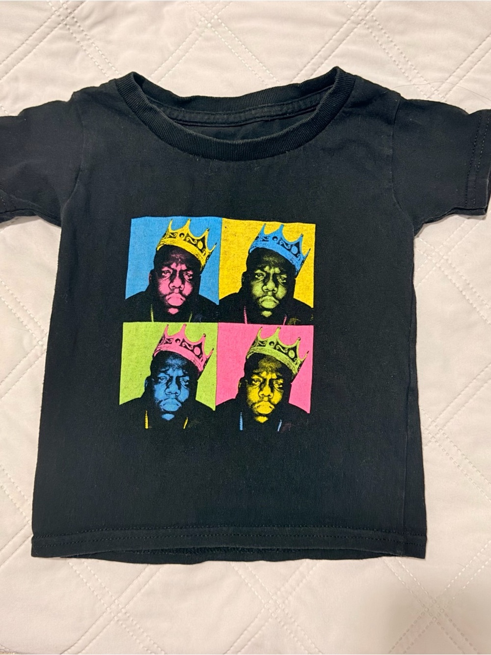 The Notorious B.I.G. Biggie Smalls Pop Art Graphic Tee Toddler 2T Black